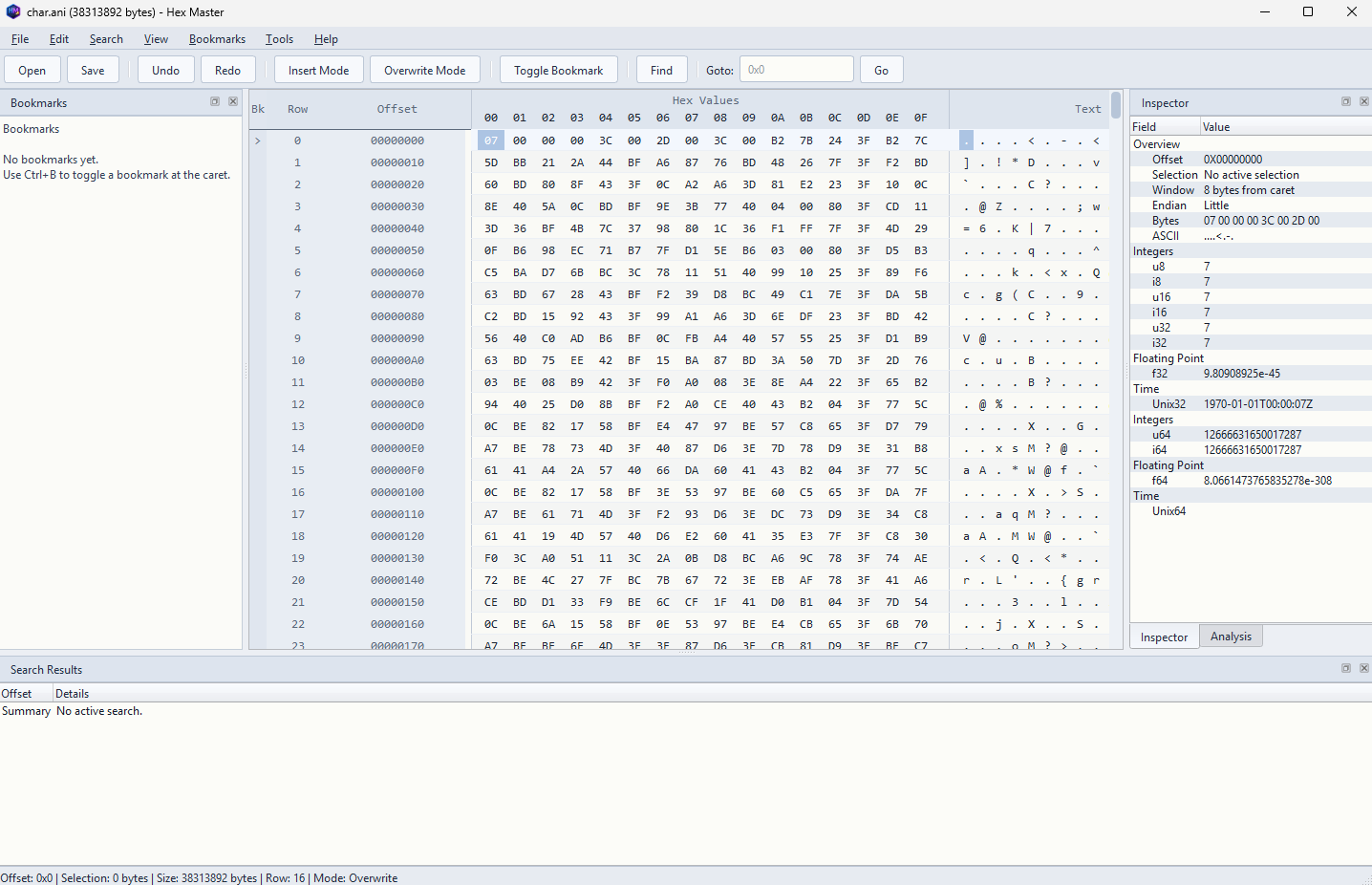 Hex Master main editor window screenshot